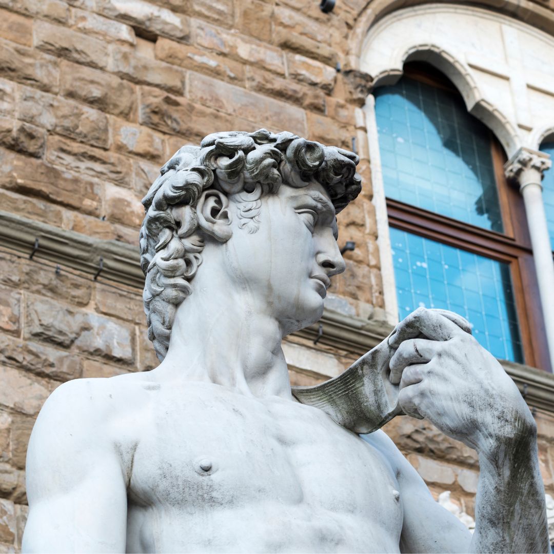 Head of the statue of David in Florence, Italy